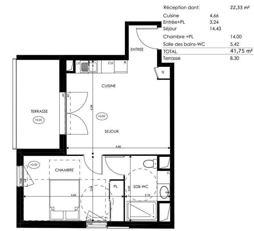 Appartement 2 pièce(s) à SAINT PRIEST